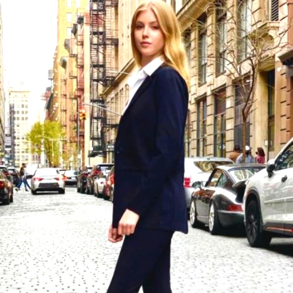 Ellen Tracy Linda Allard Blazer WOOL Sz 8  OVERSIZED BOXY Jacket Long Read - Picture 3 of 15